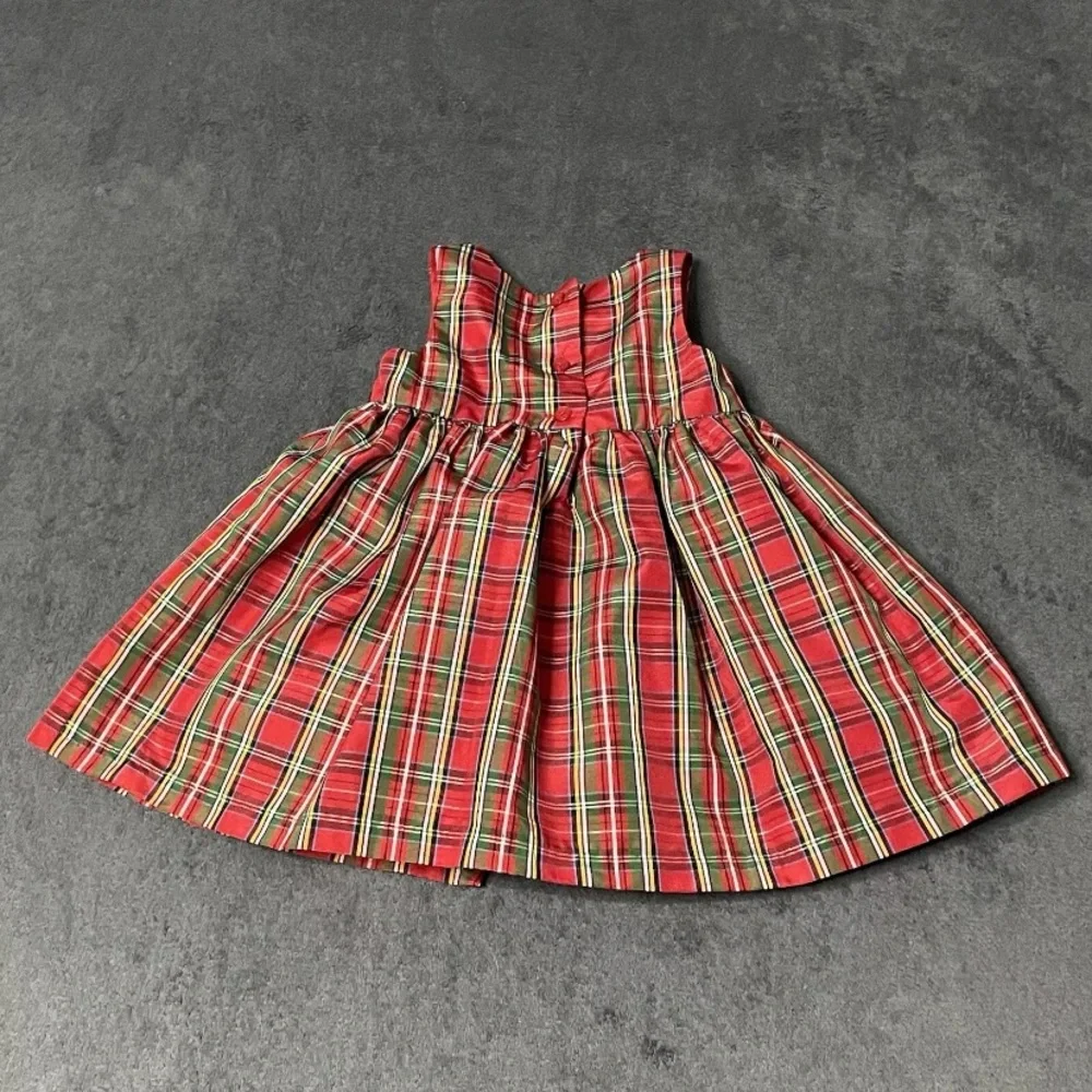 Pastourelle Pippa Julie Dress Girls Size 6-9M Red Green Tartan Plaid Holiday